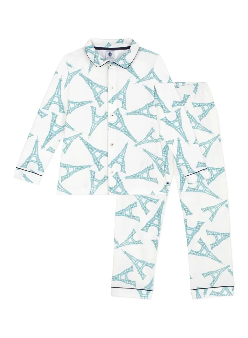 بيتي باتو Children's buttoned printed cotton pyjamas